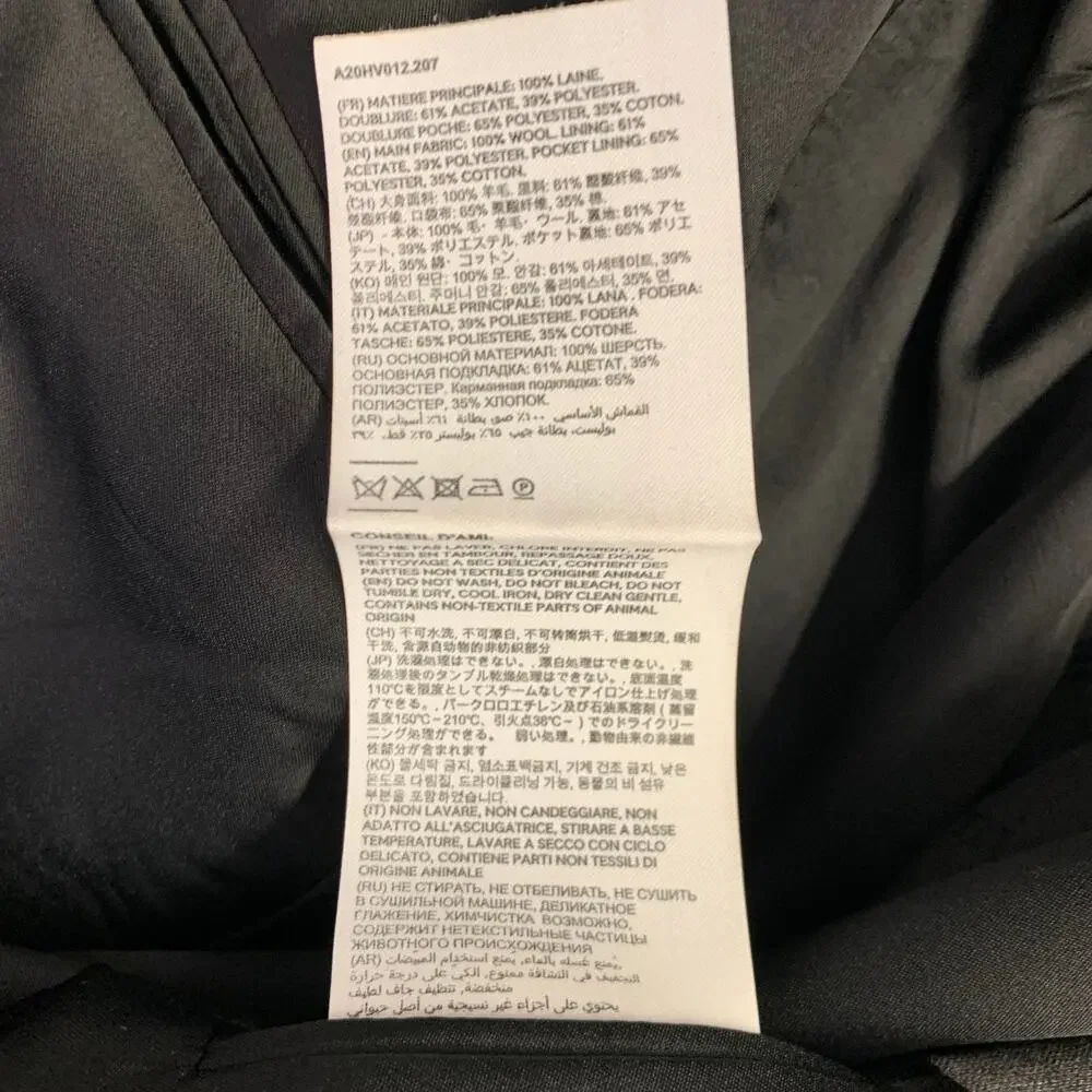 AMI Size 38 Grey Single Breasted Sport Coat